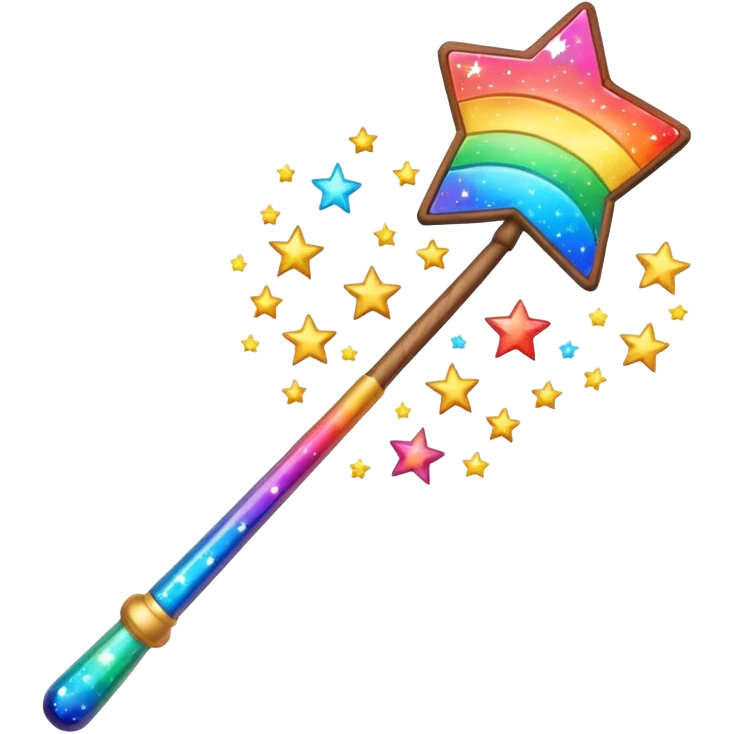 Rainbow starry galaxy magic wand emoji