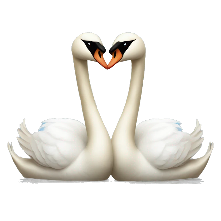 swans making heart emoji
