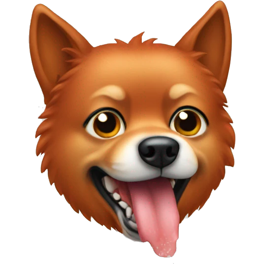 red spitz dog eating  emoji