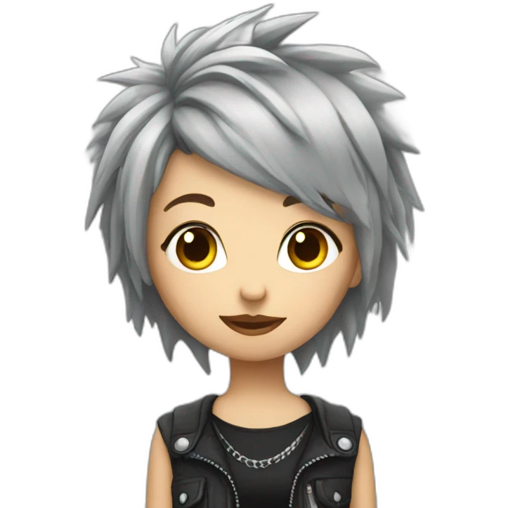 Gray hair punk girl emoji