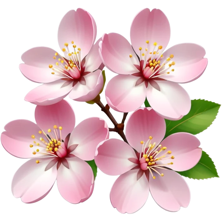 3 rosa weiße Kirschblüten emoji