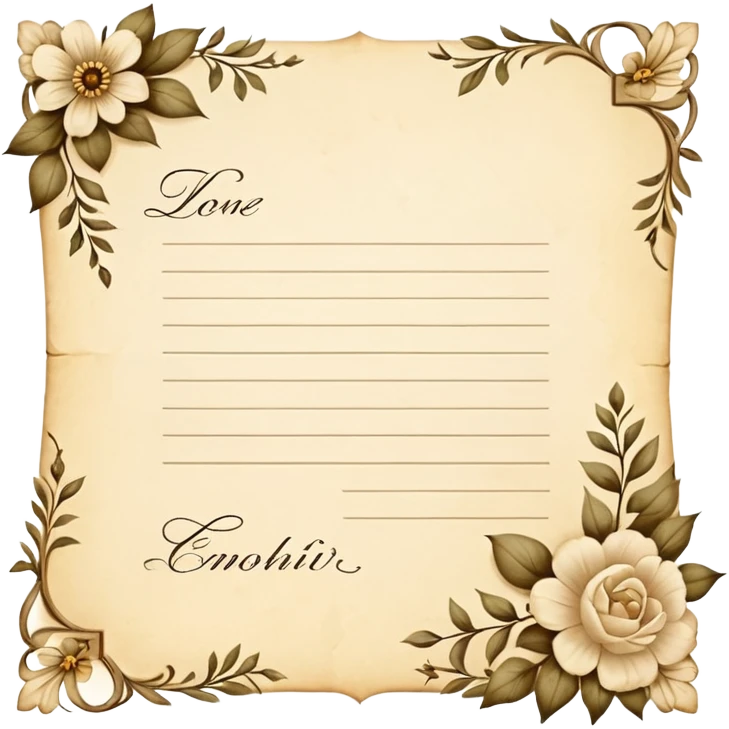 Light creamy color romantic letter emoji
