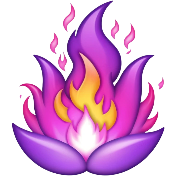 Purple fire that fades to pink in the middle emoji