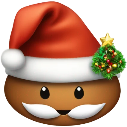 brown santa claus hat with shimmering garland emoji