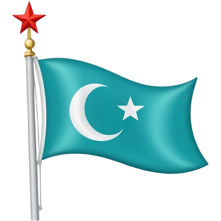 Turkuaz renginde türk bayrağı yapar mısın. Bayrak. I want to flag. 🇹🇷 Like this but turquoise. İt's must be turquoise  emoji