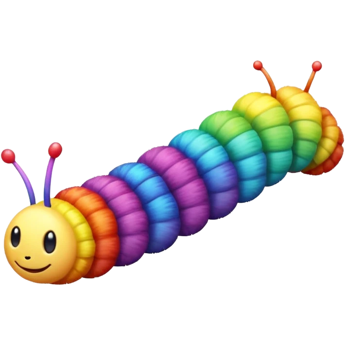Rainbow colored catapillar emoji