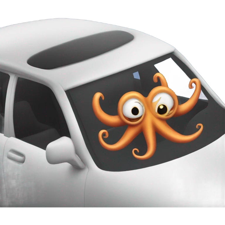 Squid driving a car  emoji