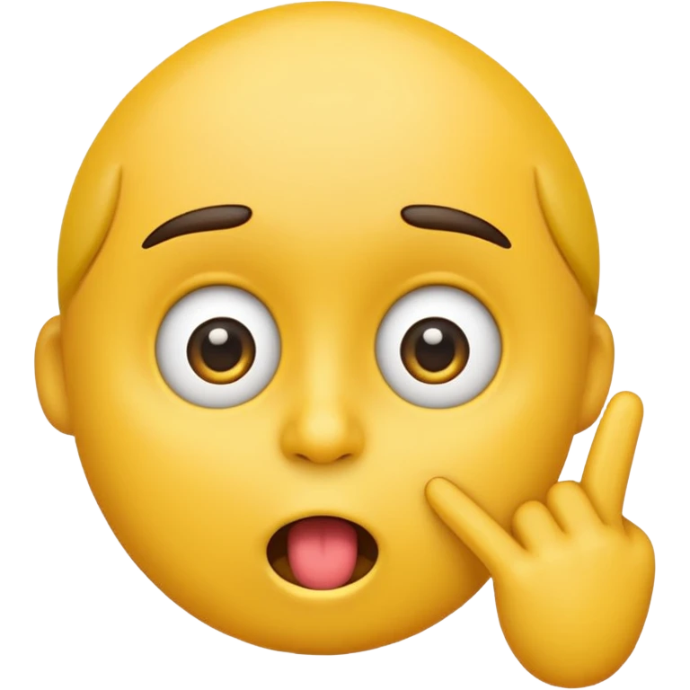 Emoji with finger in mouth emoji