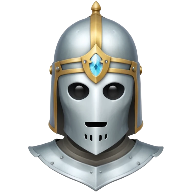 transparent ghost wearing medieval knight helmet emoji