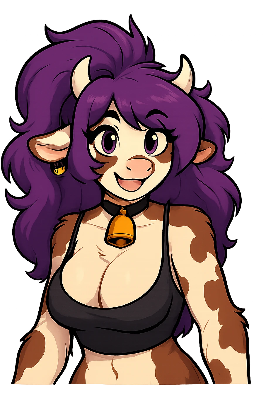 cow girl with purple hair emoji