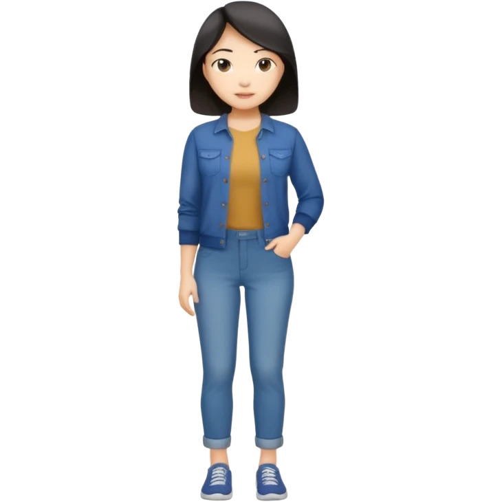 Asian women shining confident full body fat emoji