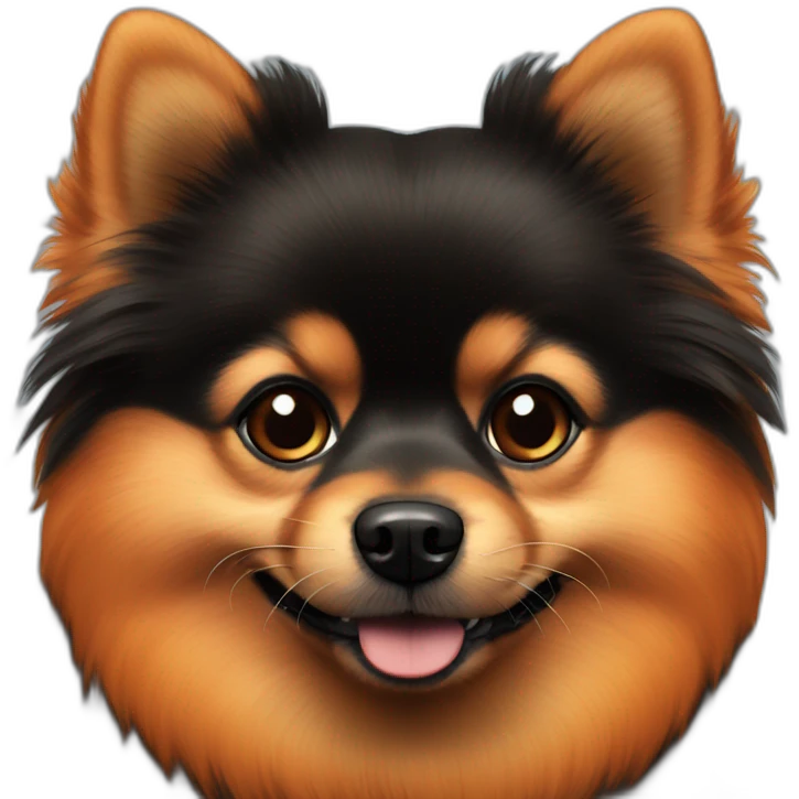 black-orange pomeranian emoji
