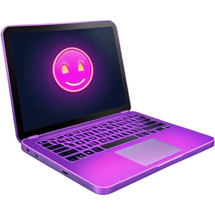 Neon laptop emoji