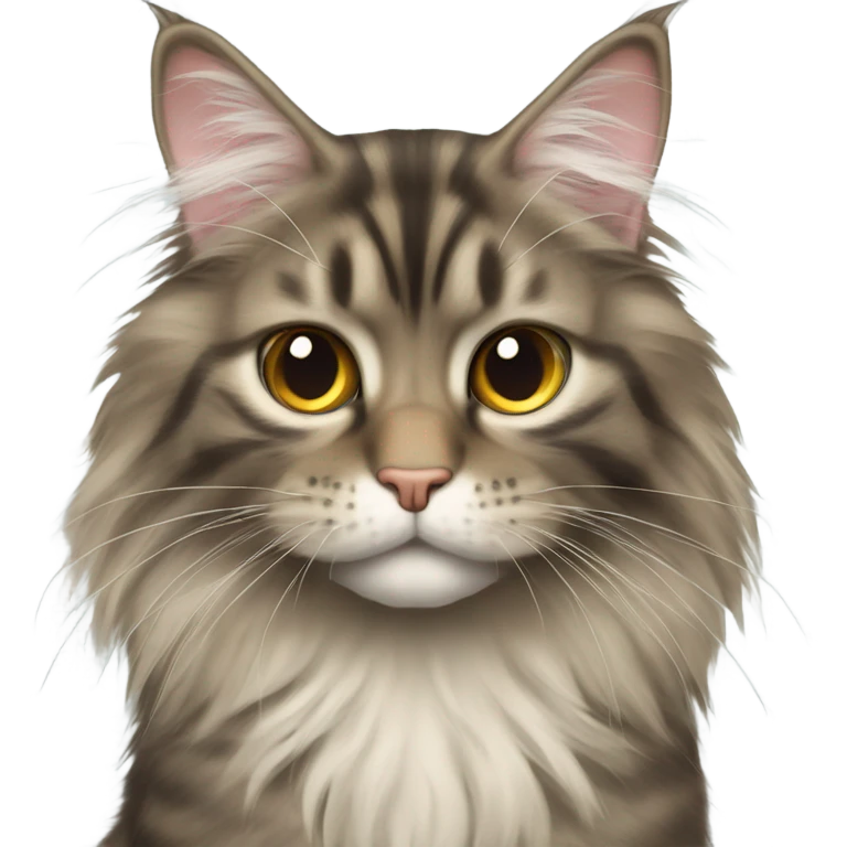 Maine Coon cat shows thumbs down emoji