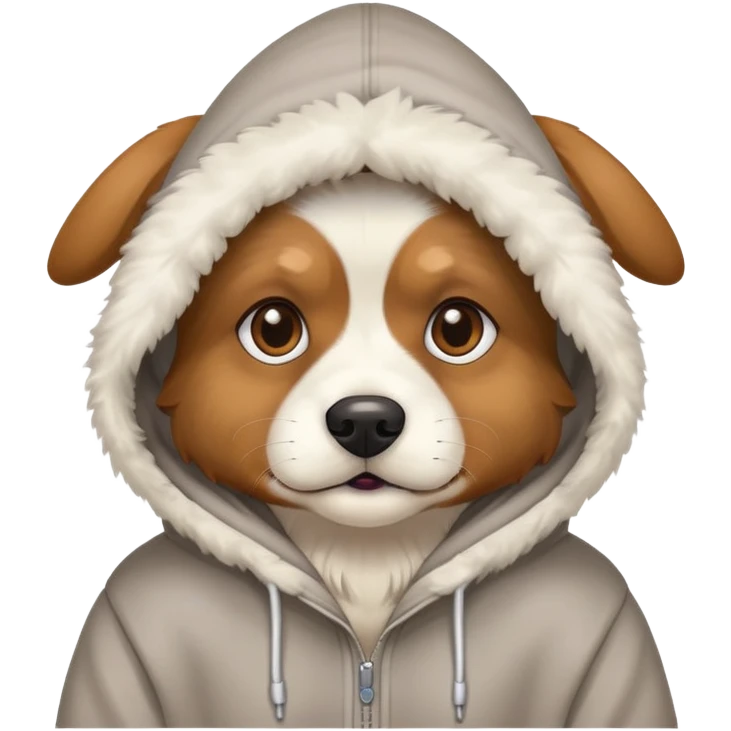 Dog wearing hoodie  emoji