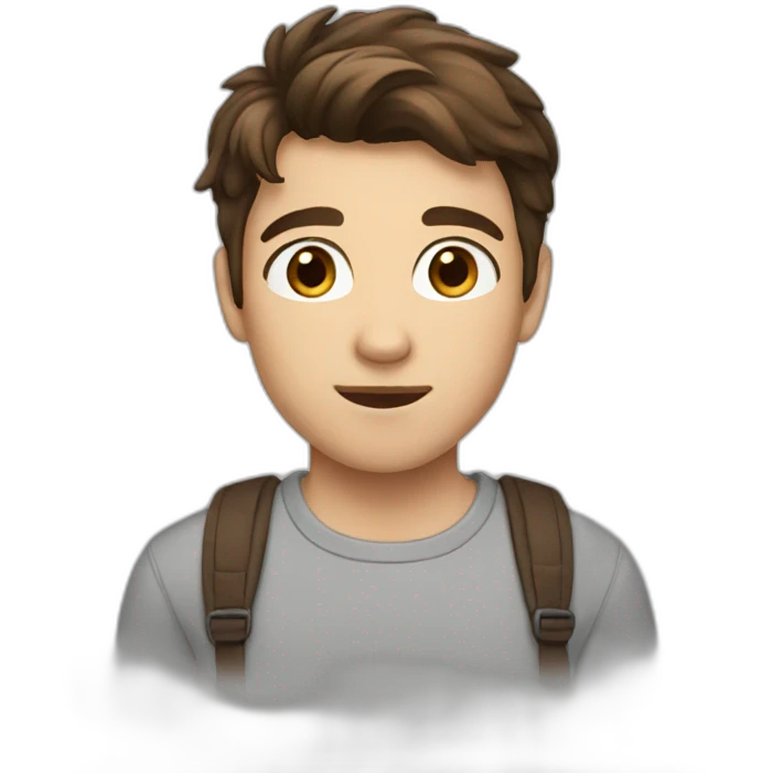 a boy with brown hair and brown eyes emoji