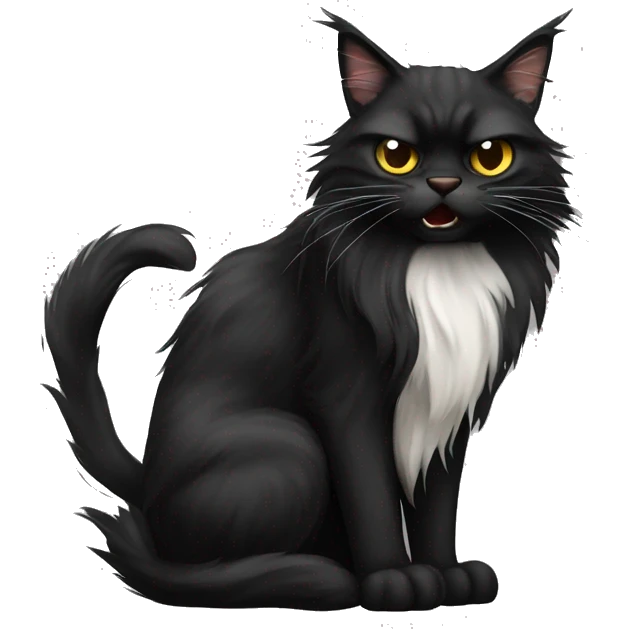 angry black maine coon emoji