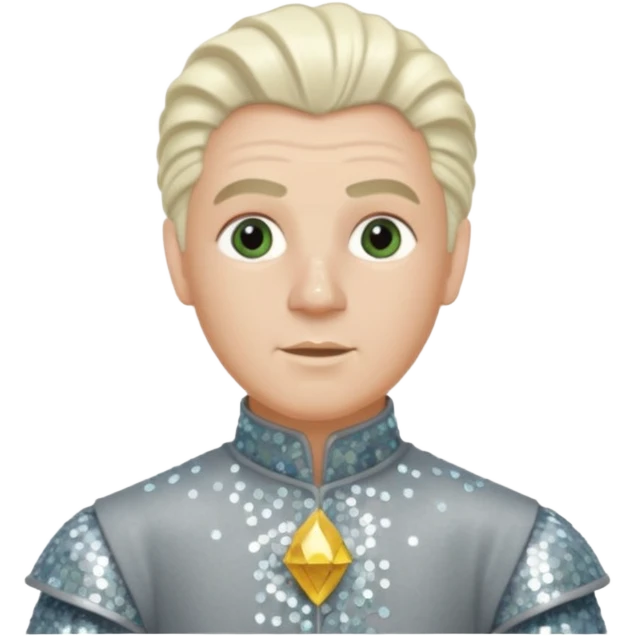 Servant Boq from the Wizard of Oz with white blonde hair, gray sequin outfit emoji