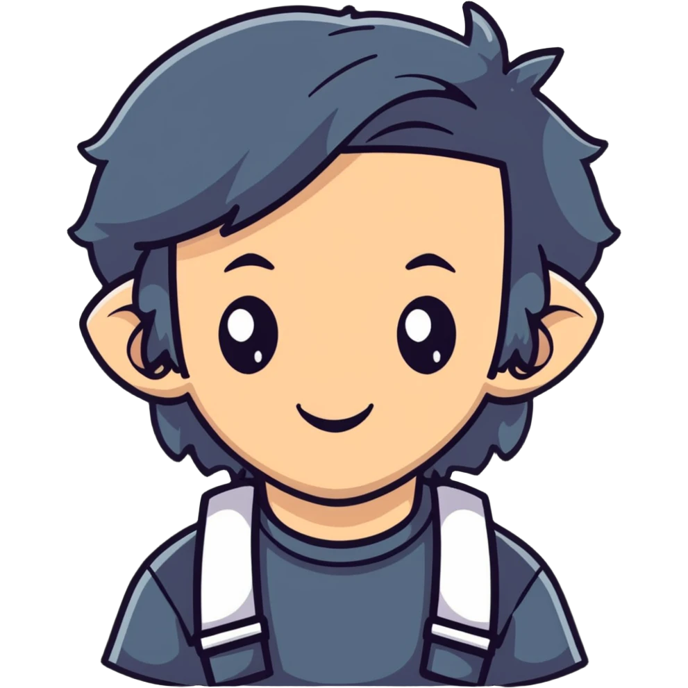 boy with big ears and a mullet hairstyle emoji