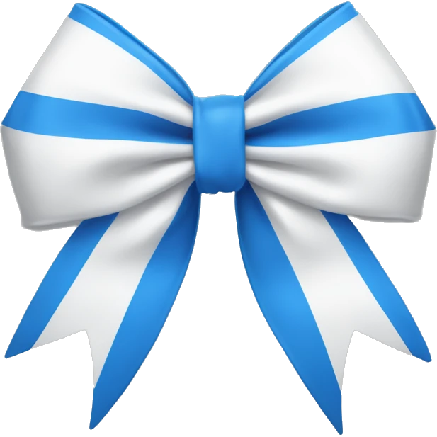 white and blue cheer bow emoji
