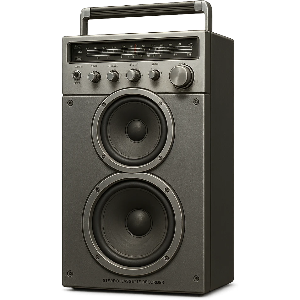 A boombox column emoji