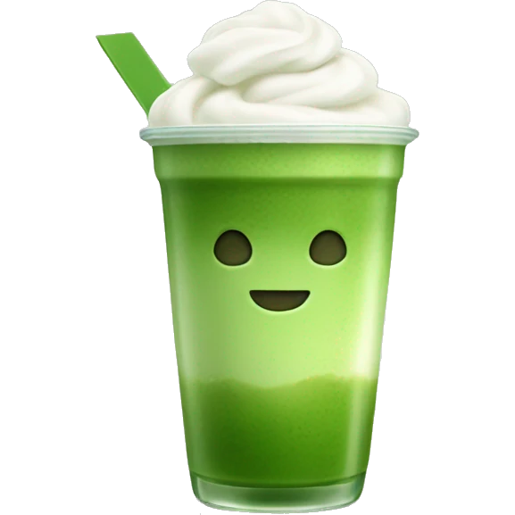 iced matcha with froth in cup no leaves  emoji