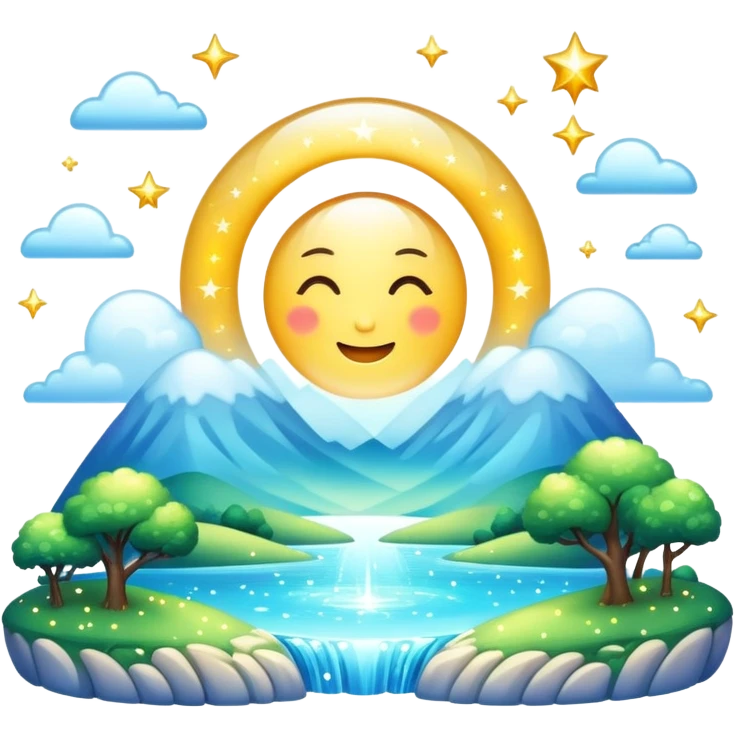 divine celestial glistening glossy sparkly shiny glittery scenery  emoji