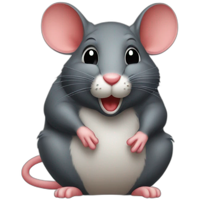 Een grote muis met rode poten emoji