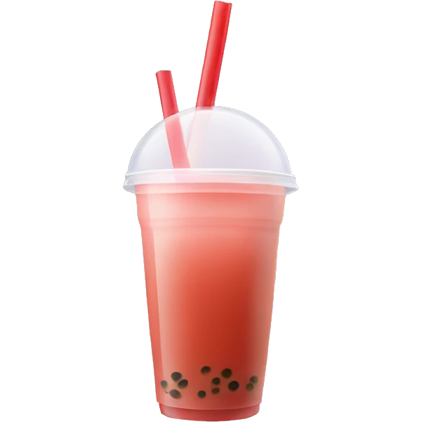 a simple bubble tea without face red emoji