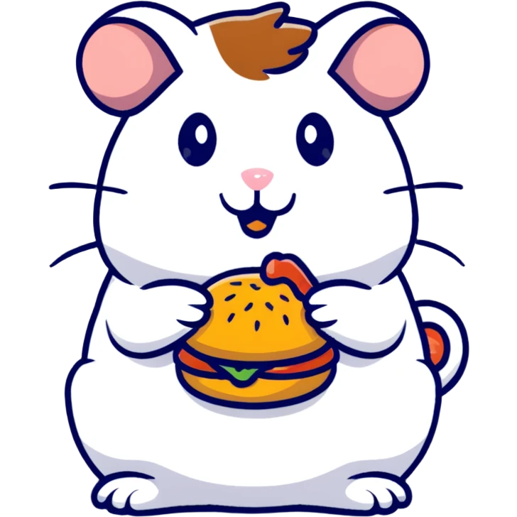 Hamster eating hamburguer emoji