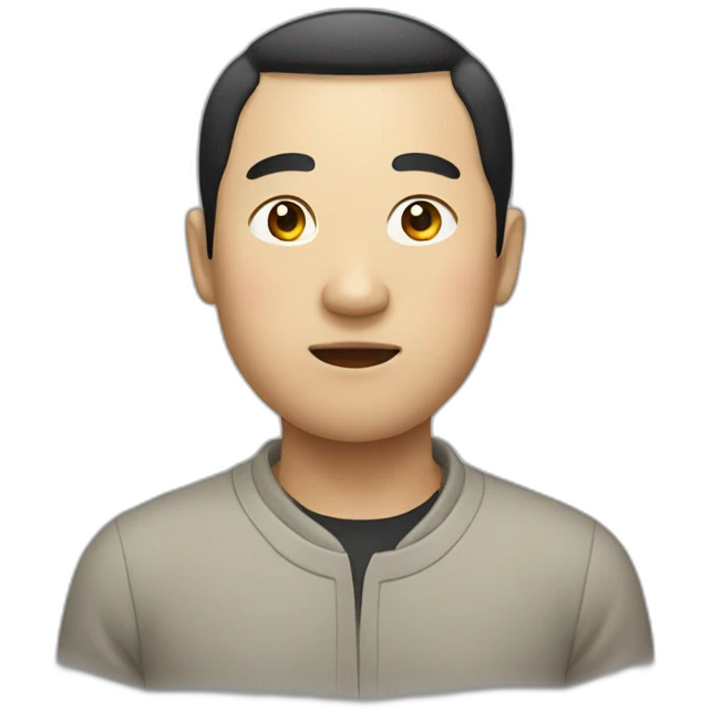 Chinese man with a round face emoji
