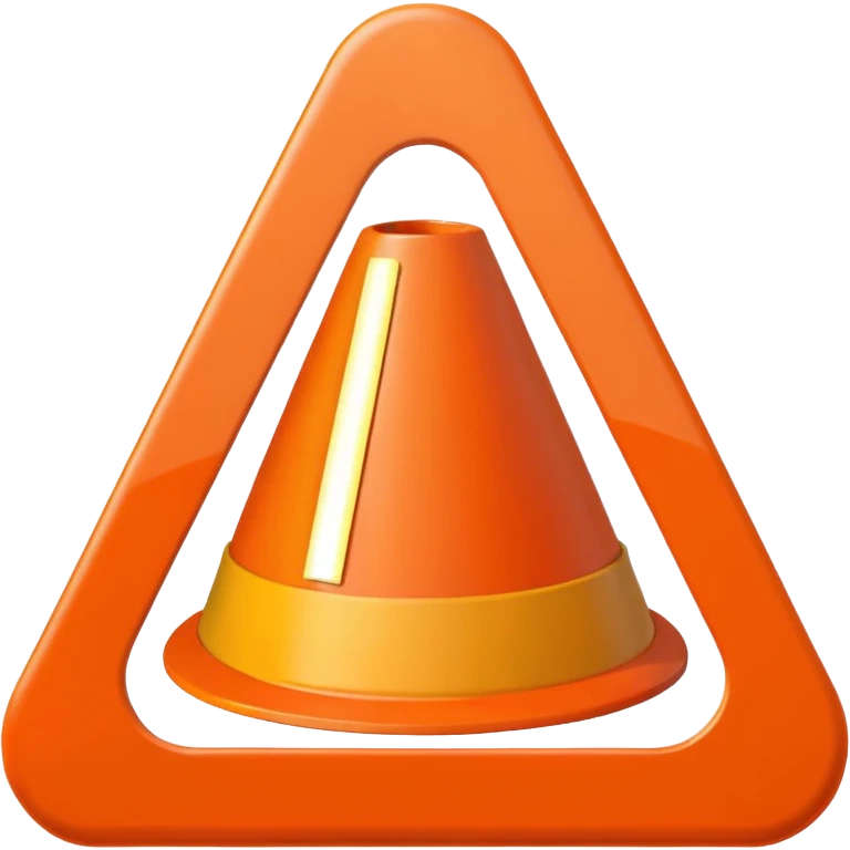 Cono naranja obra construcción  emoji