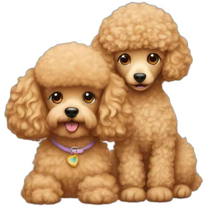 Apricot-poodle-with-a-cat emoji