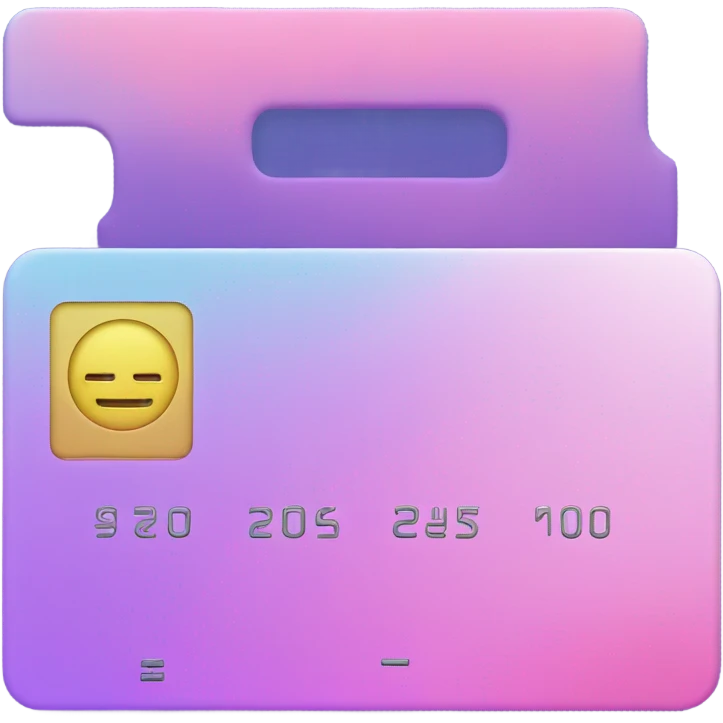 Vaporwave color themed credit card emoji, DO NOT INCLUDE NUMBERS OR TEXT emoji