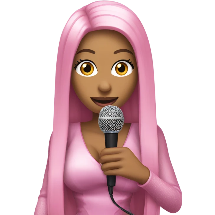 Nicki Minaj holding microphone emoji