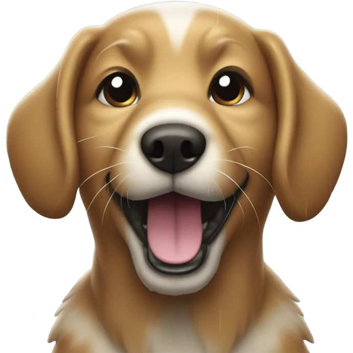 dog enjoying rainy day emoji