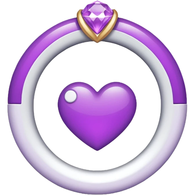anel de casamento branco e roxo emoji
