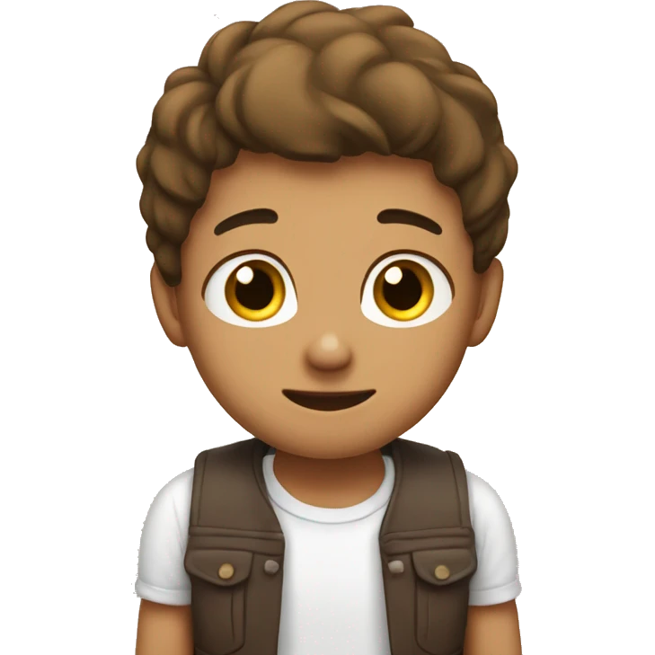 Cute boy holding his hands in front of himself emoji