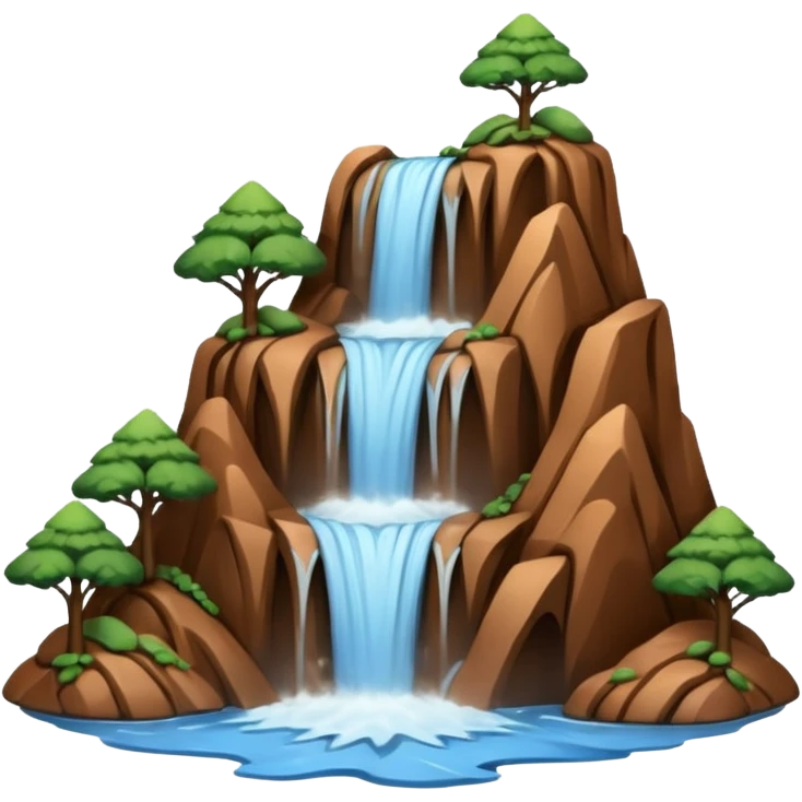 easy mountain clay model with waterfall emoji