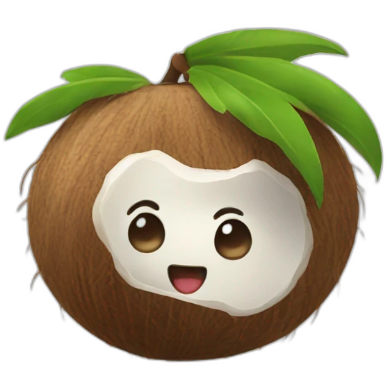 cute coconut charcter emoji