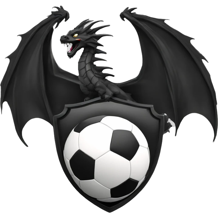 blason de football avec un dragon noir emoji