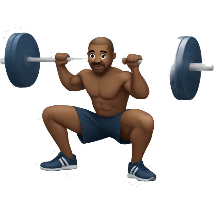 a man doing squat (sport) emoji
