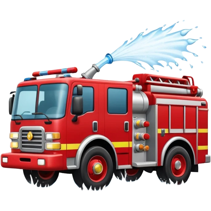 Fire truck throwing water forward  emoji
