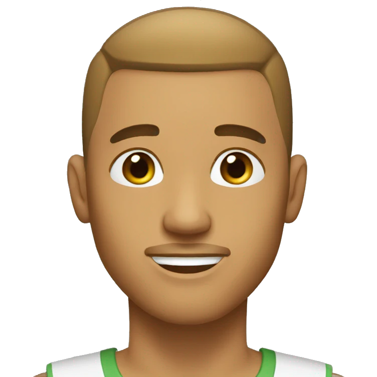 light brown male, short straight hair close to buzzcut, light beard emoji