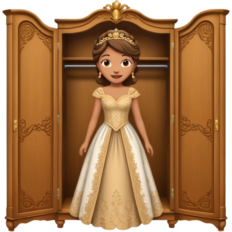 The characters in the fairy tale "Beauty and the Beast" are transformed into a wardrobe lady by magic emoji