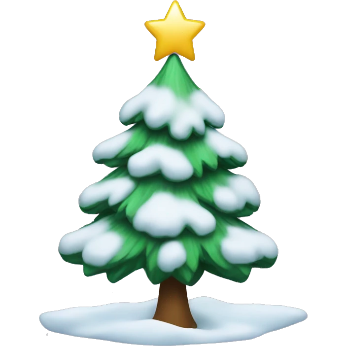 christmas tree with snow emoji