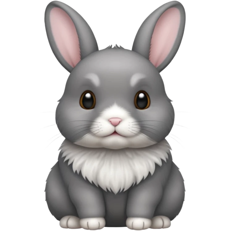 netherland dwarf bunny with gray fur emoji