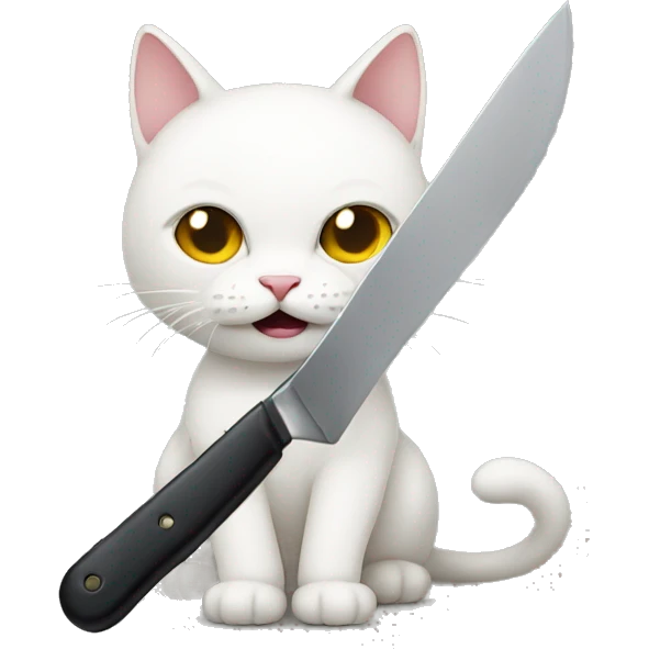Cat with a knife emoji