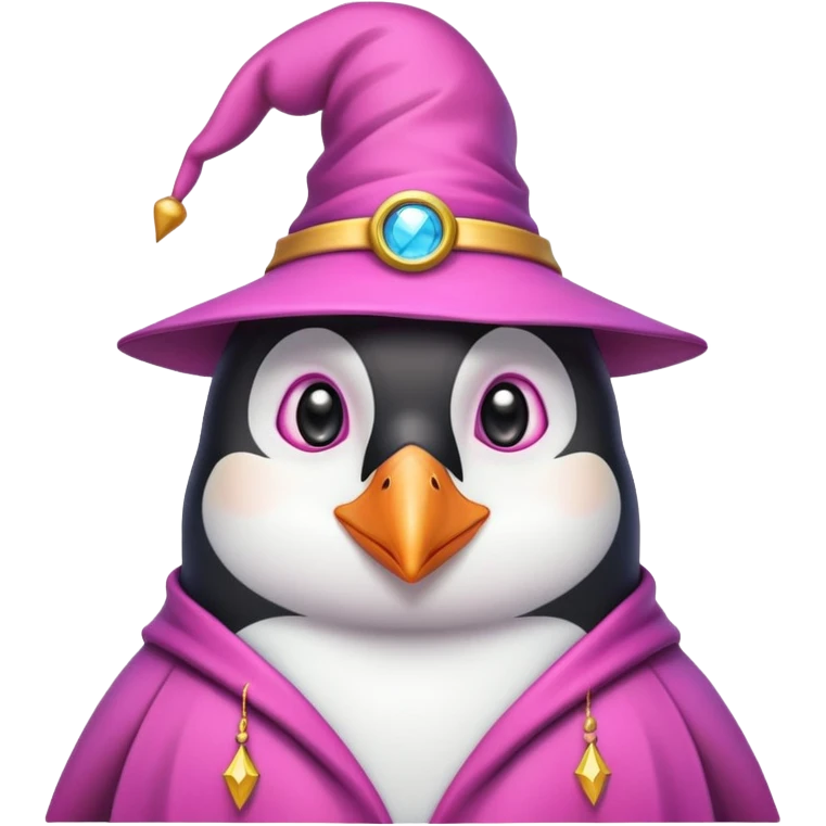 Penguin Wizard pink emoji