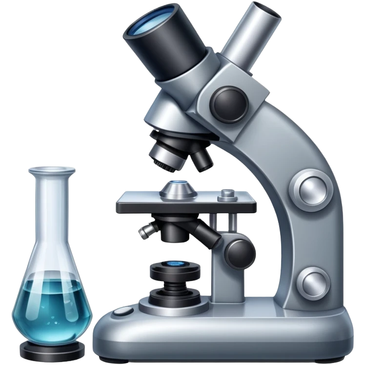An icon featuring an electronic microscope, a metal alloy, and a crystal structure, symbolizing materials science. The design includes different materials like metals, ceramics, and polymers, alongside a stamp representing testing and quality control. Transparent background emoji